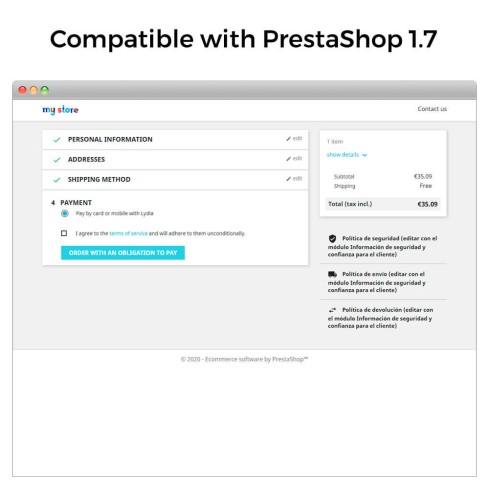 Lydia Payments (Sumeria) - Free and instant payments-Modul für PrestaShop